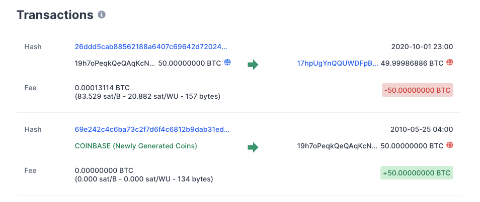 erken dönem cüzdandan 50 btc transferi ekran resmi 2020 10 06 11.13.56