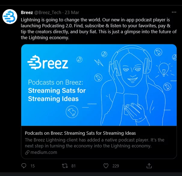 Blok-Zincir Üzerindeki Podcast'ler: Breez Bitcoin Wallet, Lightning'de Bulunan Podcast'leri Entegre Ediyor image 19