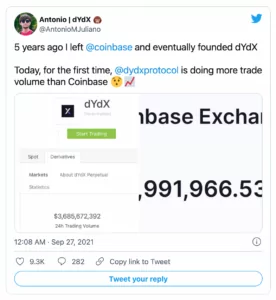 dYdX, Tüm Zamanların En Yüksek Seviyesinde! Antonio