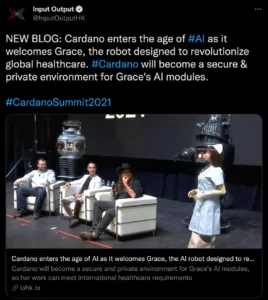Cardano, Robot Hemşire Grace'e Destek Oluyor cardano
