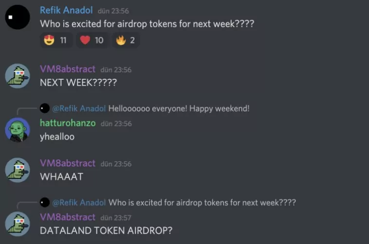 Sanatçı Refik Anadol'dan Airdrop Paylaşımı air
