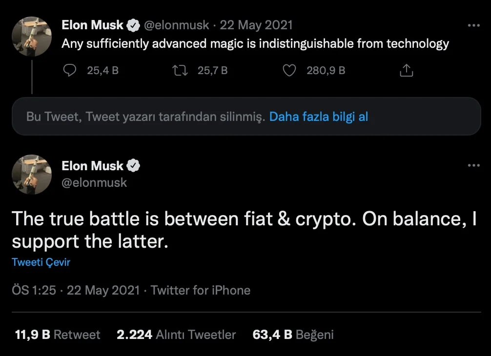 elon musk’a göre savaş kripto ve fiat arasında jrr