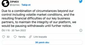 Zipmex, Para Çekme İşlemlerini Durdurma Kararı Aldı 3 3