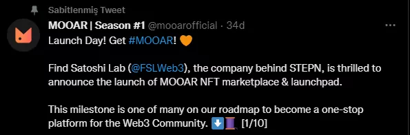 STEPN Ekibinden NFT Platformu! MOAA