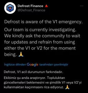 Defrost Finance kredi saldırısı kurbanı oldu