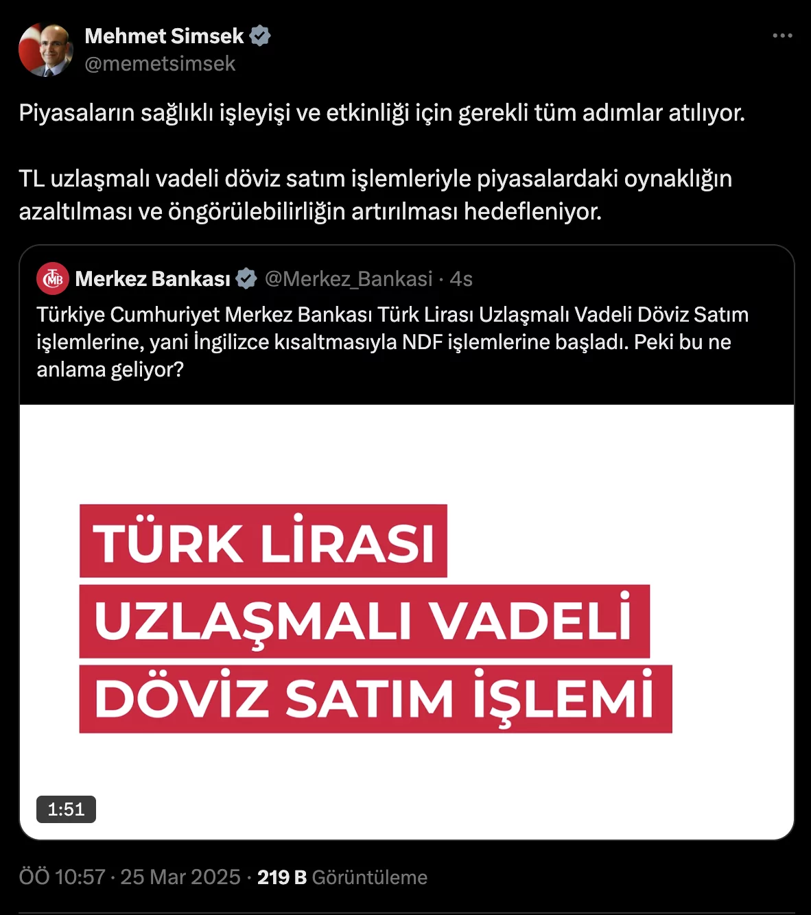 mehmet şimşek tl uzlaşmalı vadeli döviz satışı