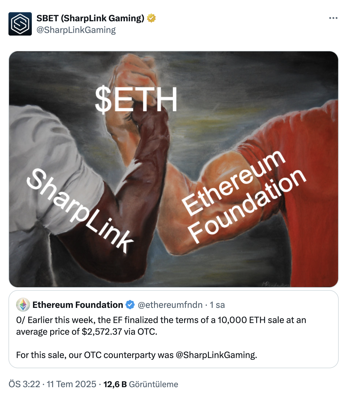 sharplink gaming ve ethereum vakfı